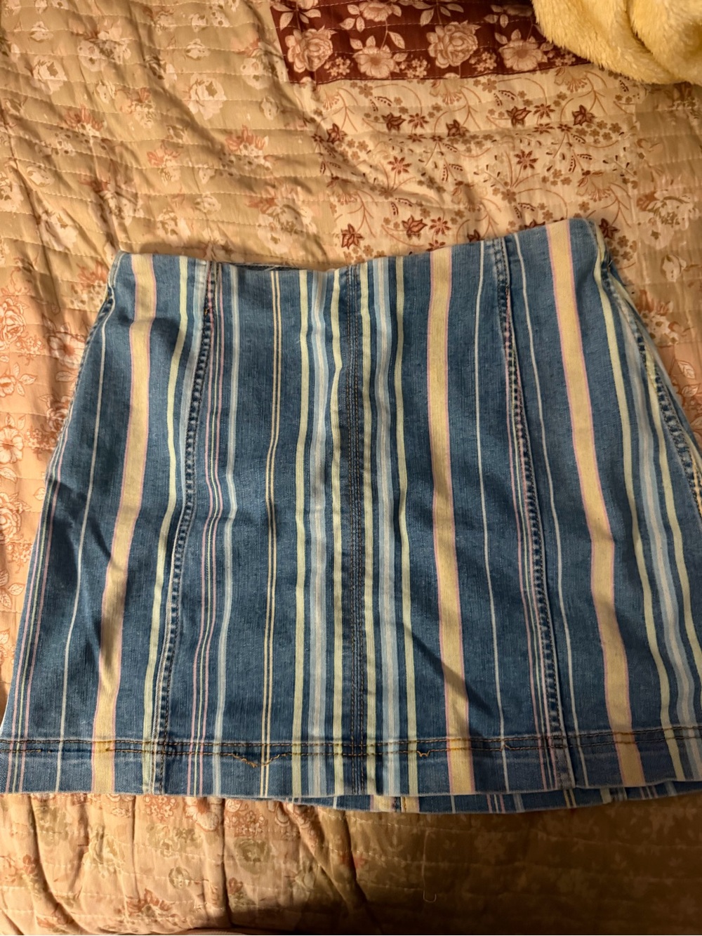 Wild Fable Striped Blue Denim Mini Skirt